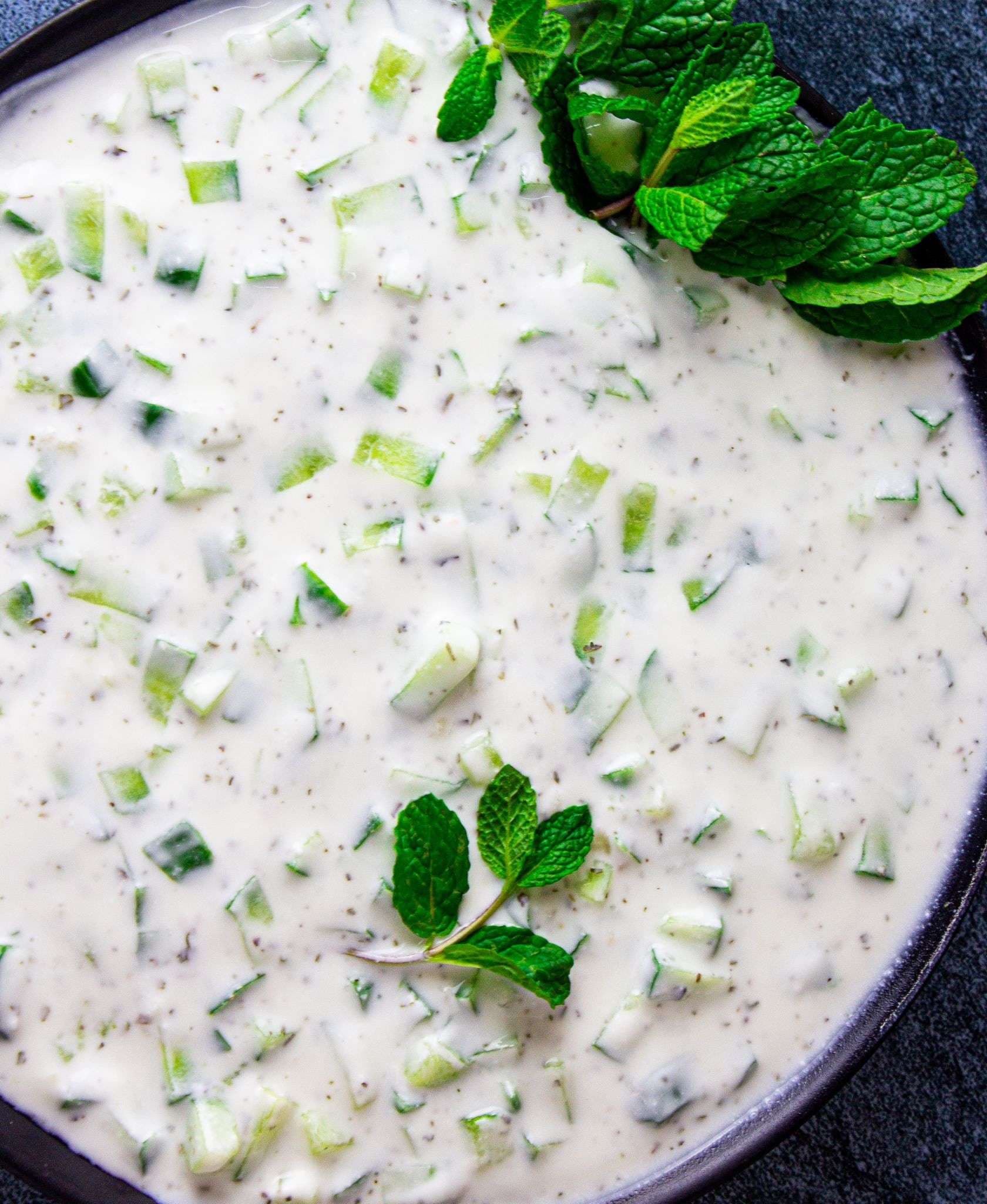 The cool freshness of cucumber complements the tangy creaminess of yogurt.